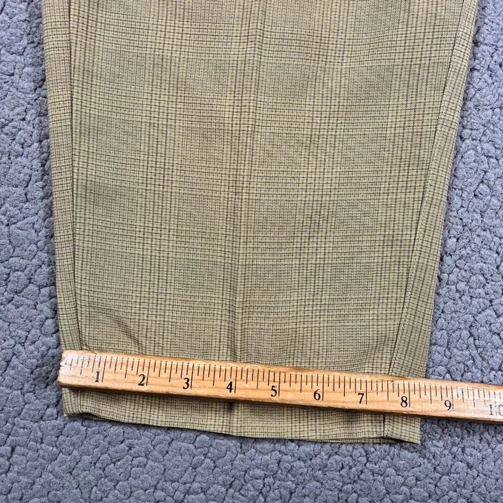 ommy Bahama Pants Mens 36 (32x31) Relaxed Tan Plaid Pleated Tencel Trousers